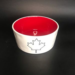 NWT Rae Dunn LL 🍁 Canada Red Inside Pet Bowl